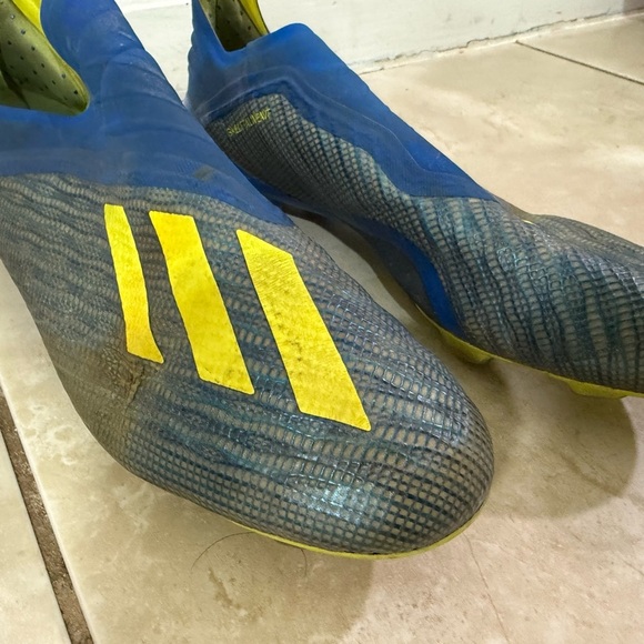 Adidas Blue and Yellow Soccer Cleats - Picture 2 of 6